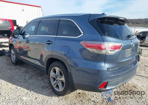 2014 Toyota Highlander Limited V6 z USA, uszkodzony, nr VIN 5TDYKRFH1ES025878